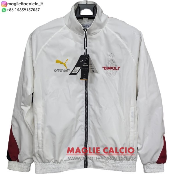 nuova ac milan bianco giacca a vento 2025-2026