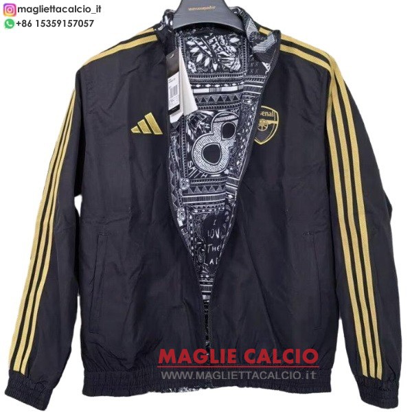nuova arsenal nero grigio giacca a vento 2023-2024
