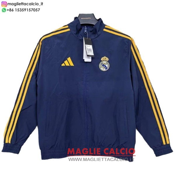nuova real madrid blu giallo giacca a vento 2025-2026