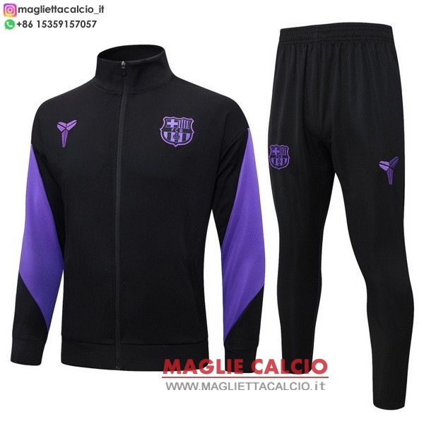 felpa da allenamento bambino set completo barcelona 25/26 nero I purpureo