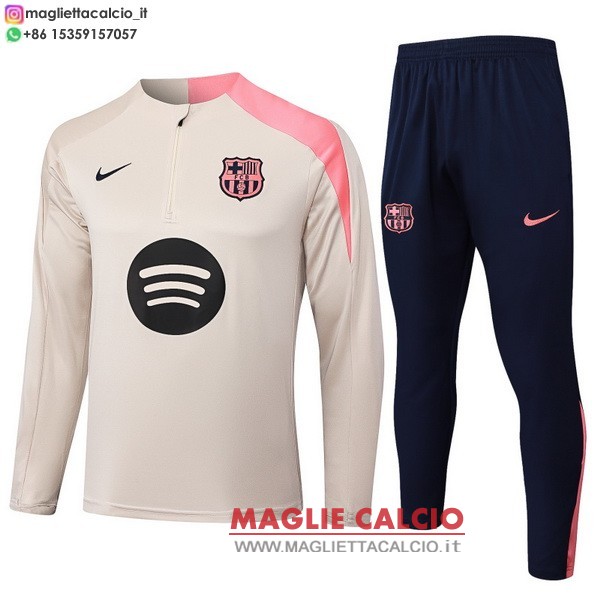 felpa da allenamento bambino set completo barcelona 25/26 giallo rosa