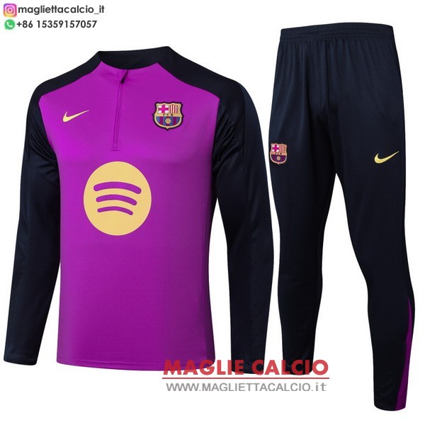 felpa da allenamento bambino set completo barcelona 25/26 purpureo blu navy
