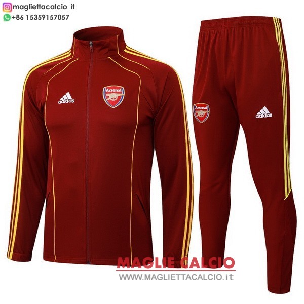 nuova arsenal insieme completo rosso giallo giacca lunga zip 2025-2026