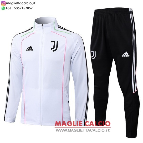 nuova juventus insieme completo bianco I nero bambino giacca lunga zip 2025-2026