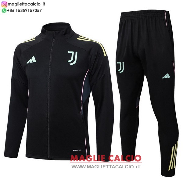 nuova juventus insieme completo nero rosa bambino giacca lunga zip 2025-2026