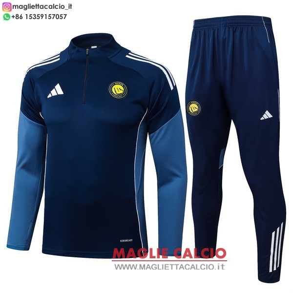 nuova al nassr fc insieme completo blu navy felpa da allenamento 2025-2026