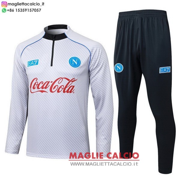 nuova napoli insieme completo bianco nero felpa da allenamento 2025-2026