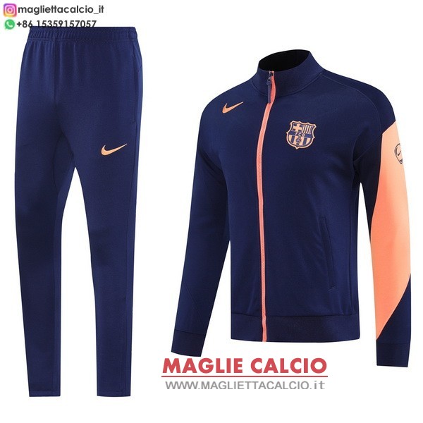 nuova barcelona insieme completo blu arancione giacca lunga zip 2025-2026