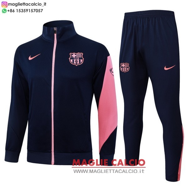 nuova barcelona insieme completo blu navy rosa giacca lunga zip 2025-2026