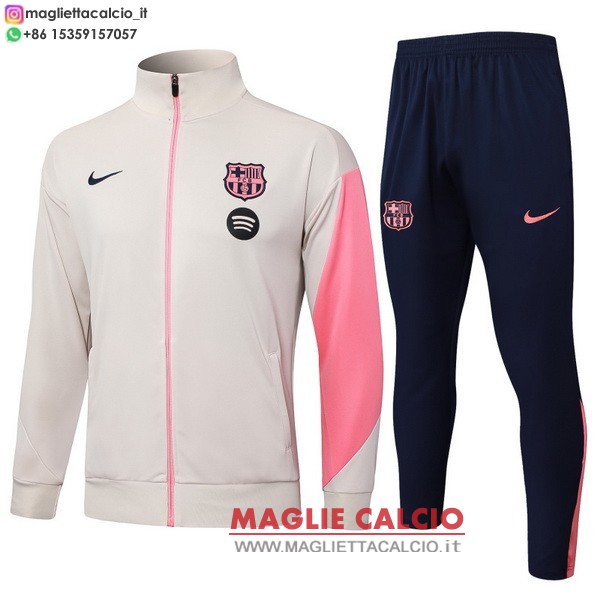 nuova barcelona insieme completo giallo rosa giacca lunga zip 2025-2026