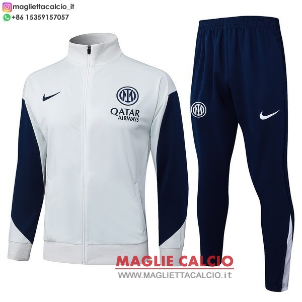 nuova Inter Milan insieme completo grigio blu giacca lunga zip 2025-2026