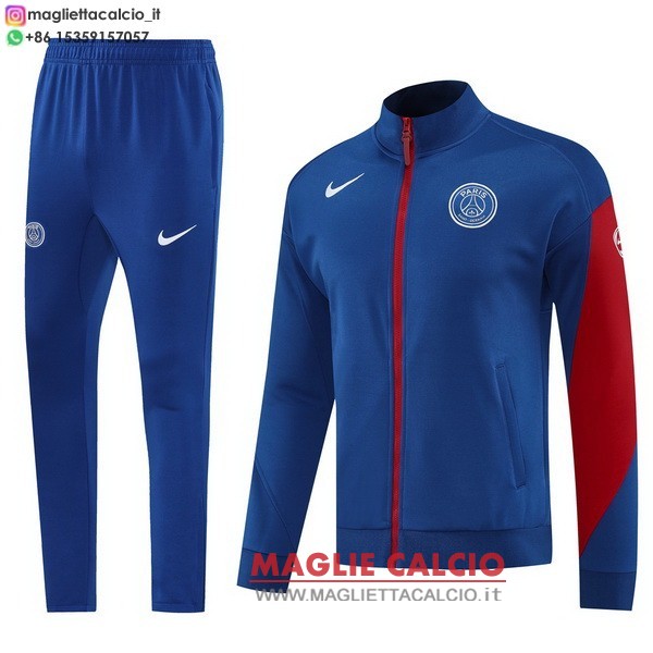 nuova paris saint germain insieme completo blu rosso giacca lunga zip 2025-2026