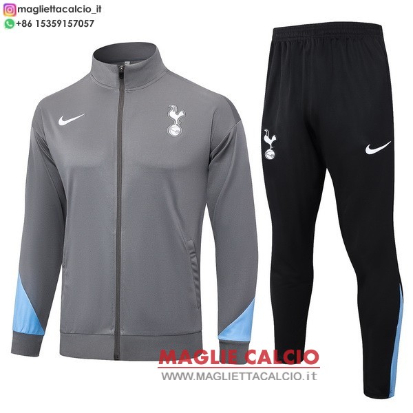nuova tottenham hotspur insieme completo grigio giacca lunga zip 2024-2025