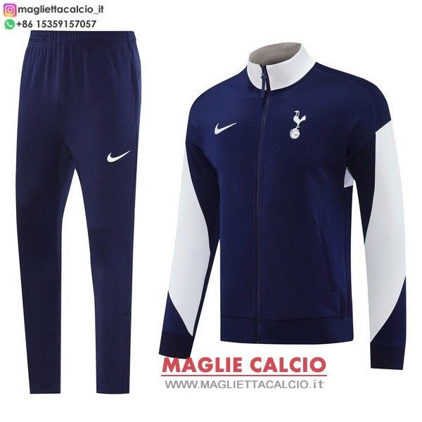 nuova tottenham hotspur insieme completo blu bianco giacca lunga zip 2025-2026