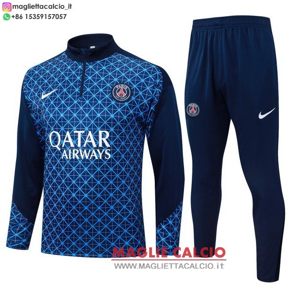 nuova paris saint germain insieme completo blu felpa da allenamento 2025-2026