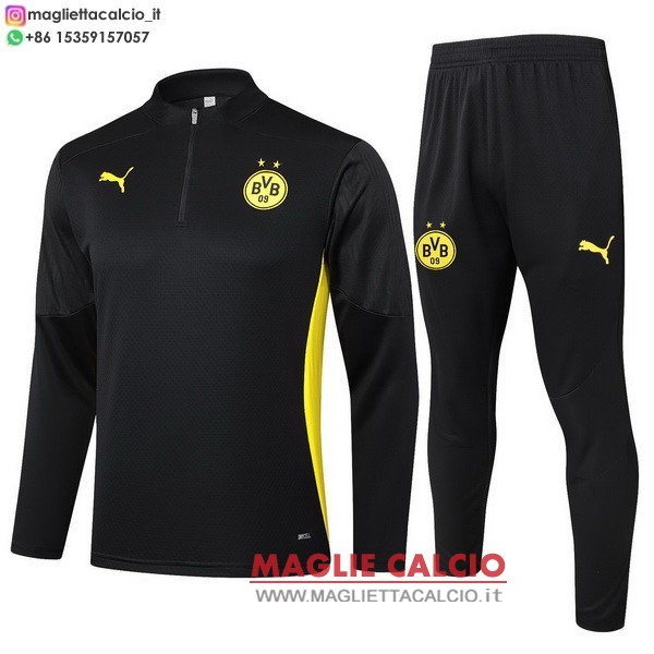 nuova borussia dortmund insieme completo nero giallo felpa da allenamentoio 2024-2025