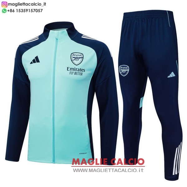 nuova arsenal insieme completo verde luce blu giacca lunga zip 2025-2026