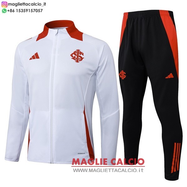 nuova internacional insieme completo bianco nero giacca lunga zip2025-2026