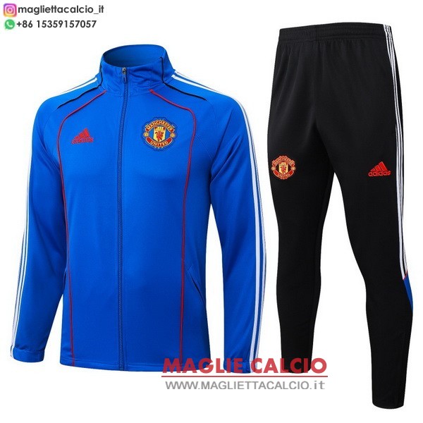 manchester united insieme completo nero giallo blu giacca lunga zip 2025-2026