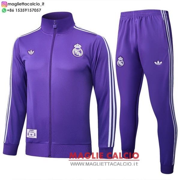 nuova real madrid insieme completo I purpureo giacca lunga zip 2025-2026
