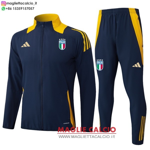 nuova italia insieme completo blu navy giallo giacca lunga zip 2025