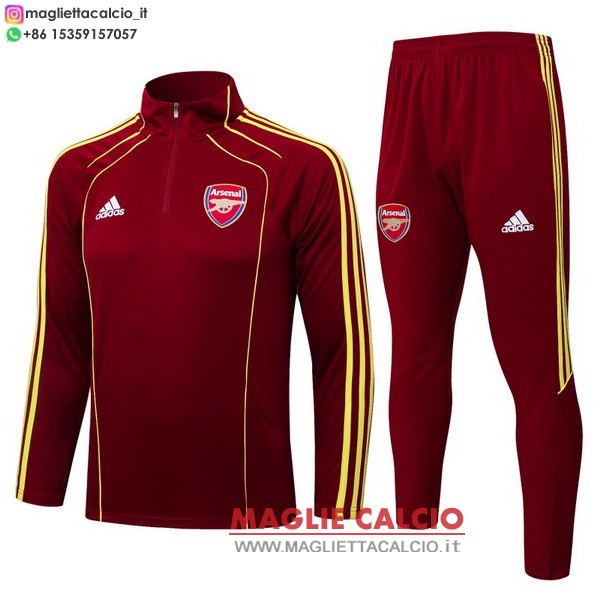 nuova arsenal insieme completo rosso giallo felpa da allenamento 2025-2026