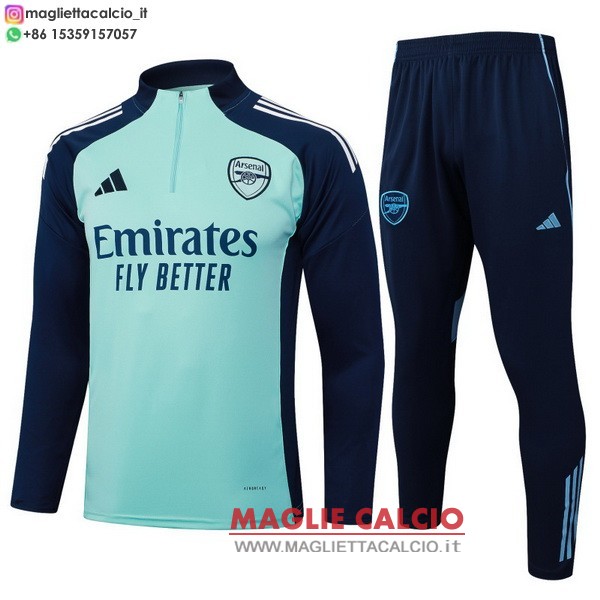 nuova arsenal insieme completo verde blu navy felpa da allenamento 2025-2026