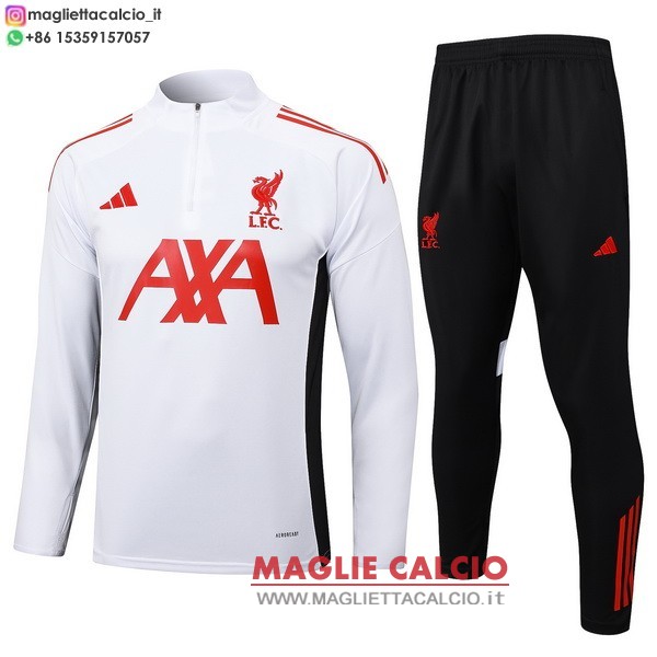 nuova liverpool insieme completo bianco rosso nero bambino giacca 2025-2026