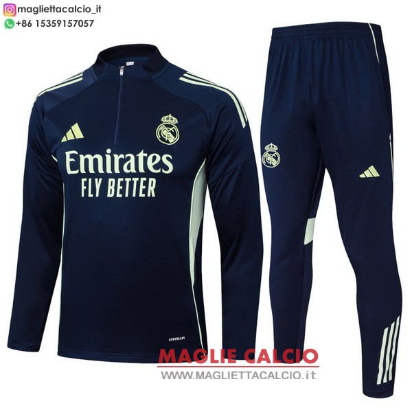 nuova real madrid insieme completo blu navy felpa da allenamento 2025-2026
