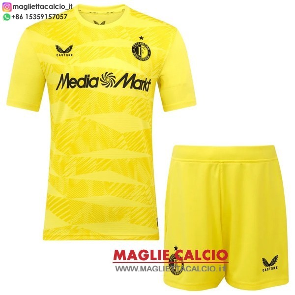 nuova portiere magliette feyenoord rotterdam bambino 2025-2026 giallo