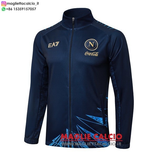 nuova napoli blu navy giacca lunga zip 2025-2026
