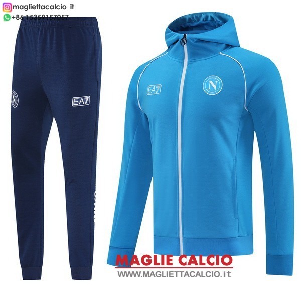 nuova napoli insieme completo nero giacca felpa cappuccio 2025-2026 blu
