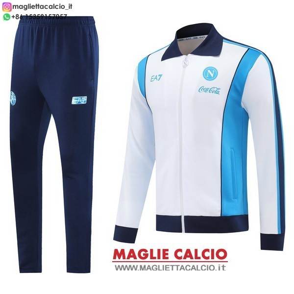 nuova napoli insieme completo bianco II blu giacca lunga zip 2025-2026