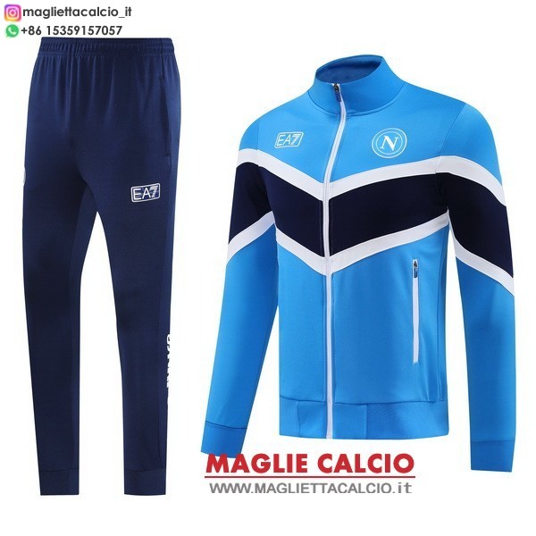 nuova napoli insieme completo blu bianco giacca lunga zip 2025-2026