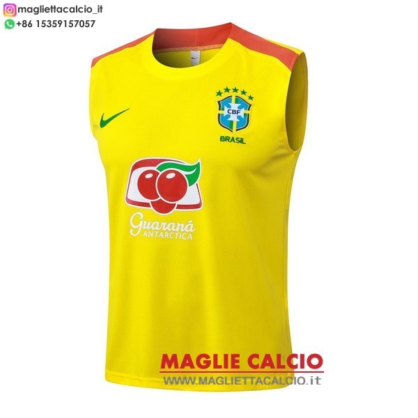 senza maniche formazione divisione magliette brasile 2026 giallo arancione