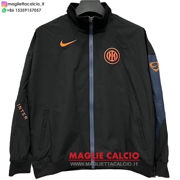 nuova inter milan nero arancione giacca a vento 2025-2026