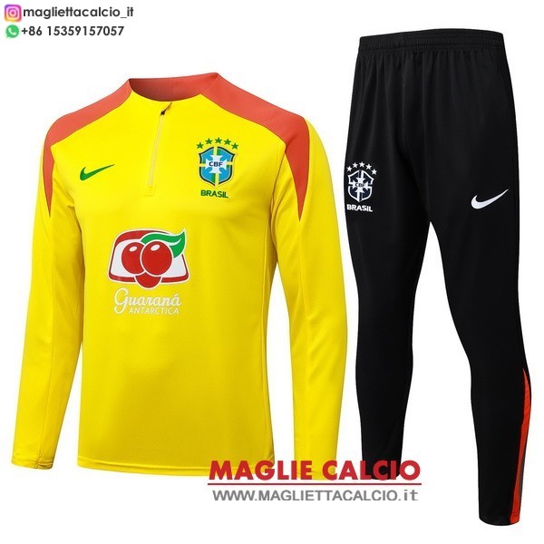 nuova brasil insieme completo giallo arancione nero felpa allenamento 2026