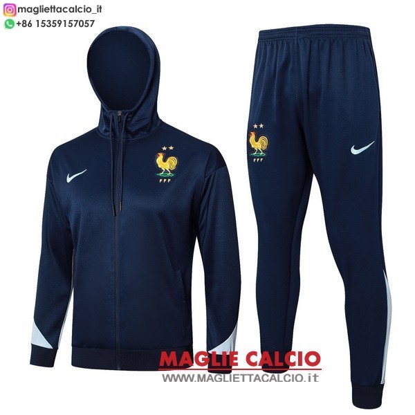 nuova france insieme completo blu navy felpa con cappuccio 2025