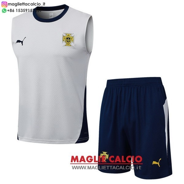 nuova senza maniche formazione set completo divisione magliette portogallo 2026 bianco blu