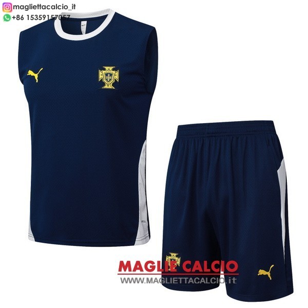 nuova senza maniche formazione set completo divisione magliette portogallo 2026 blu bianco