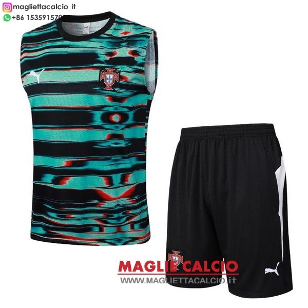 nuova senza maniche formazione set completo divisione magliette portogallo 2026 verde nero