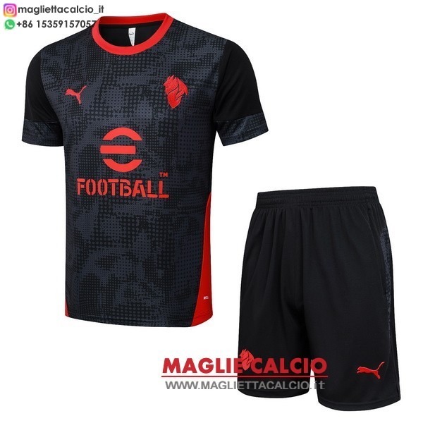 nuova formazione set completo divisione magliette ac milan 2025-2026 nero rosso