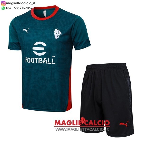 nuova formazione set completo divisione magliette ac milan 2025-2026 verde i nero