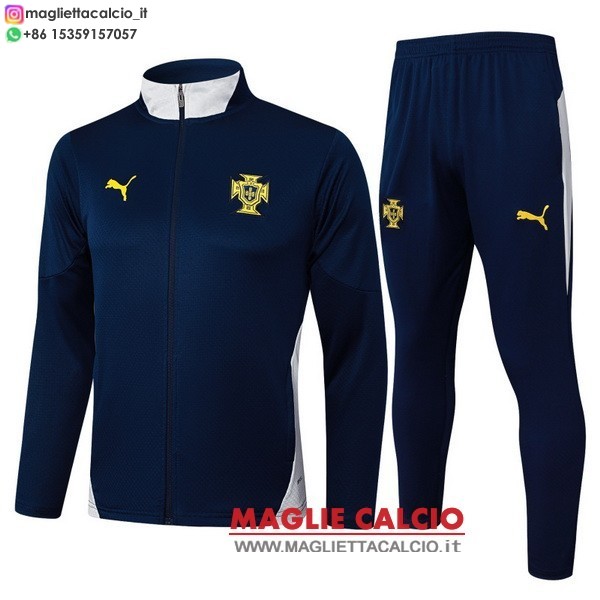 portogallo insieme completo blu navy bianco giacca full zip allenamento 2026