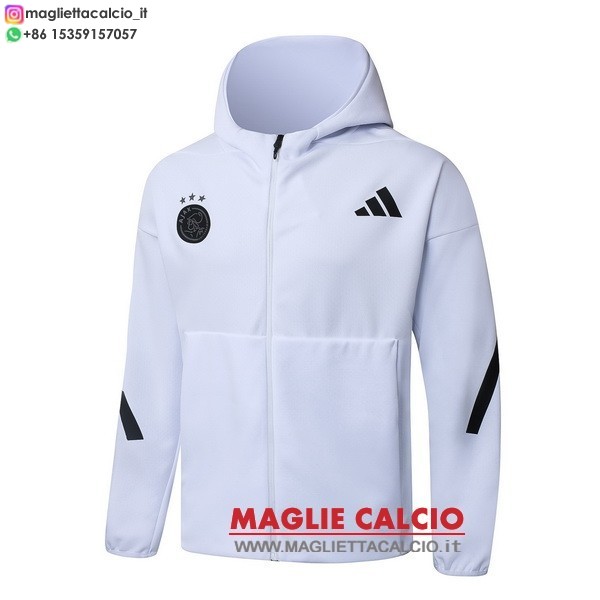 ajax bianco nero giacca con cappuccio full zip 2025-2026