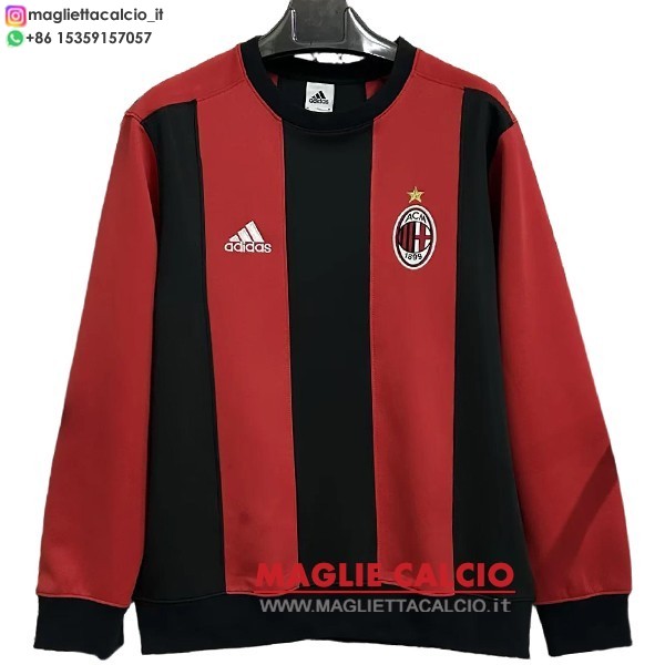 nuova ac milan Rosso Nero Felpa Girocollo Uomo2025-2026