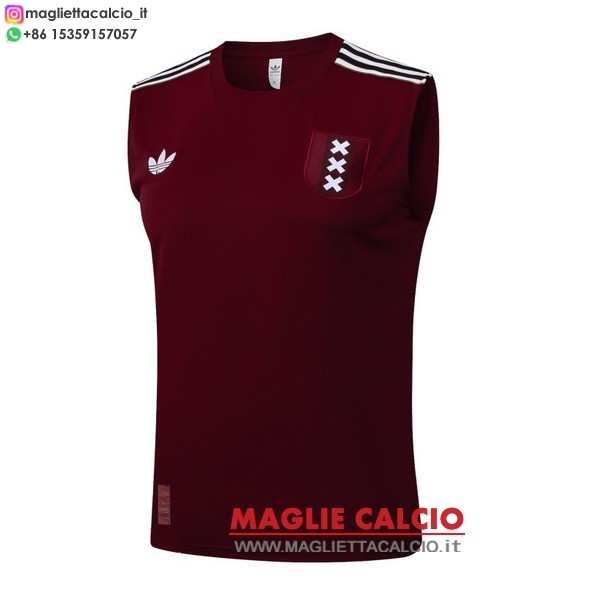 nuova senza maniche formazione divisione magliette ajax 2025-2026 rosso