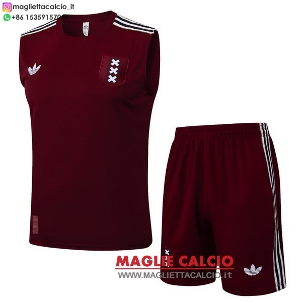 nuova senza maniche formazione set completo divisione magliette ajax 2025-2026 rosso
