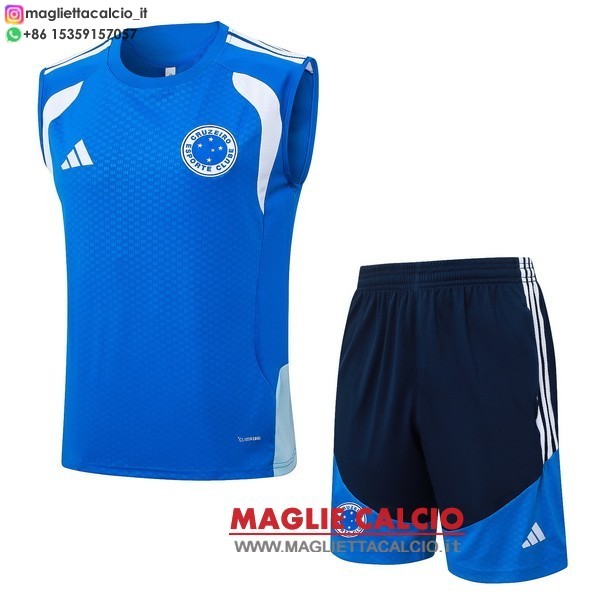 nuova senza maniche formazione set completo divisione magliette cruzeiro 2026-2027 blu bianco