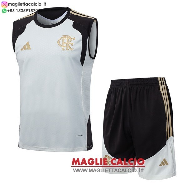 nuova senza maniche formazione set completo divisione magliette flamengo 2026-2027 giallo bianco